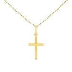 L'ATELIER D'AZUR Collier - Médaille Croix Or 18 Carats 750/000 Jaune - Chaine Dorée