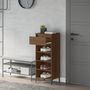 Voir la diapositive 3 : VIDAXL Etagere a chaussures Chene marron 40x36x105 cm Bois ingenierie