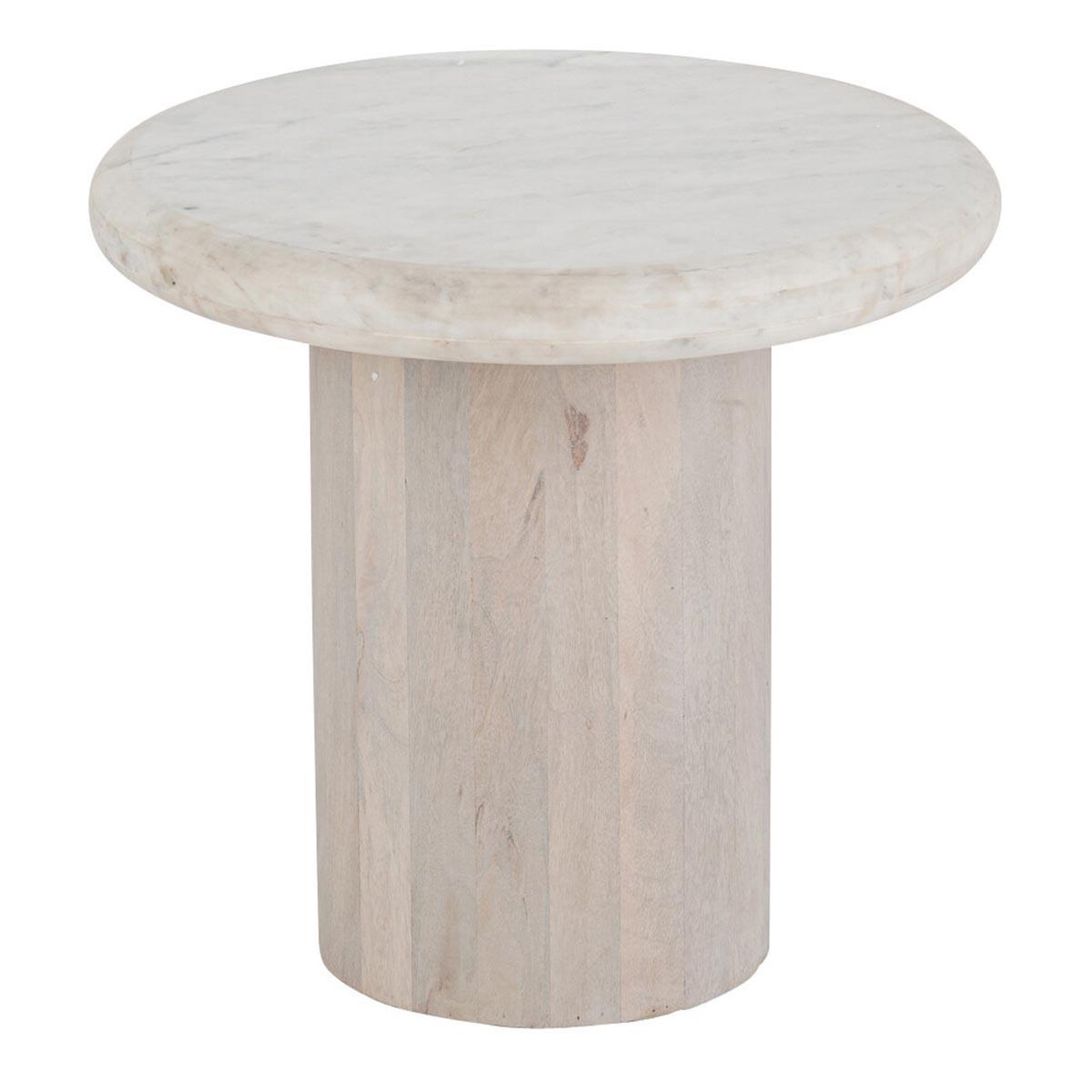 J-LINE Table d'appoint en marbre  noor  46cm blanc cassé