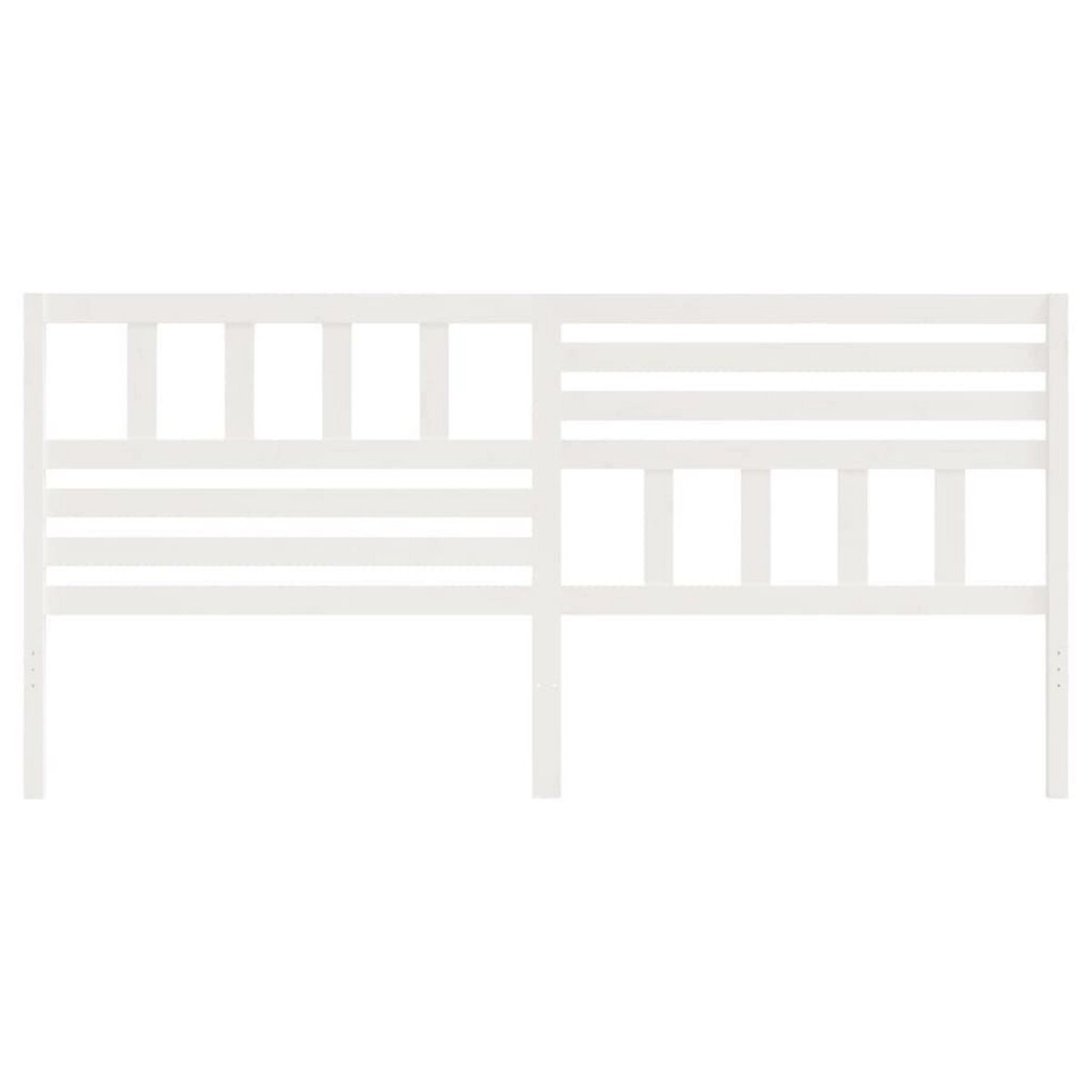 VIDAXL Tete de lit Blanc 206x4x100 cm Bois massif de pin