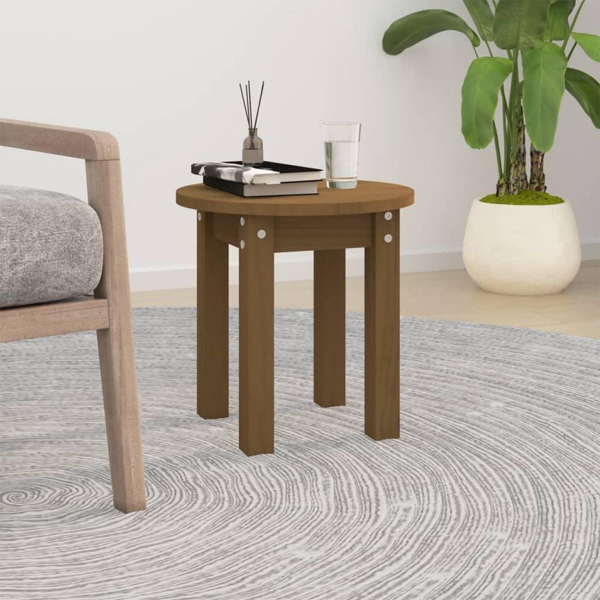 VIDAXL Table basse Marron miel Ø 35x35 cm Bois massif de pin