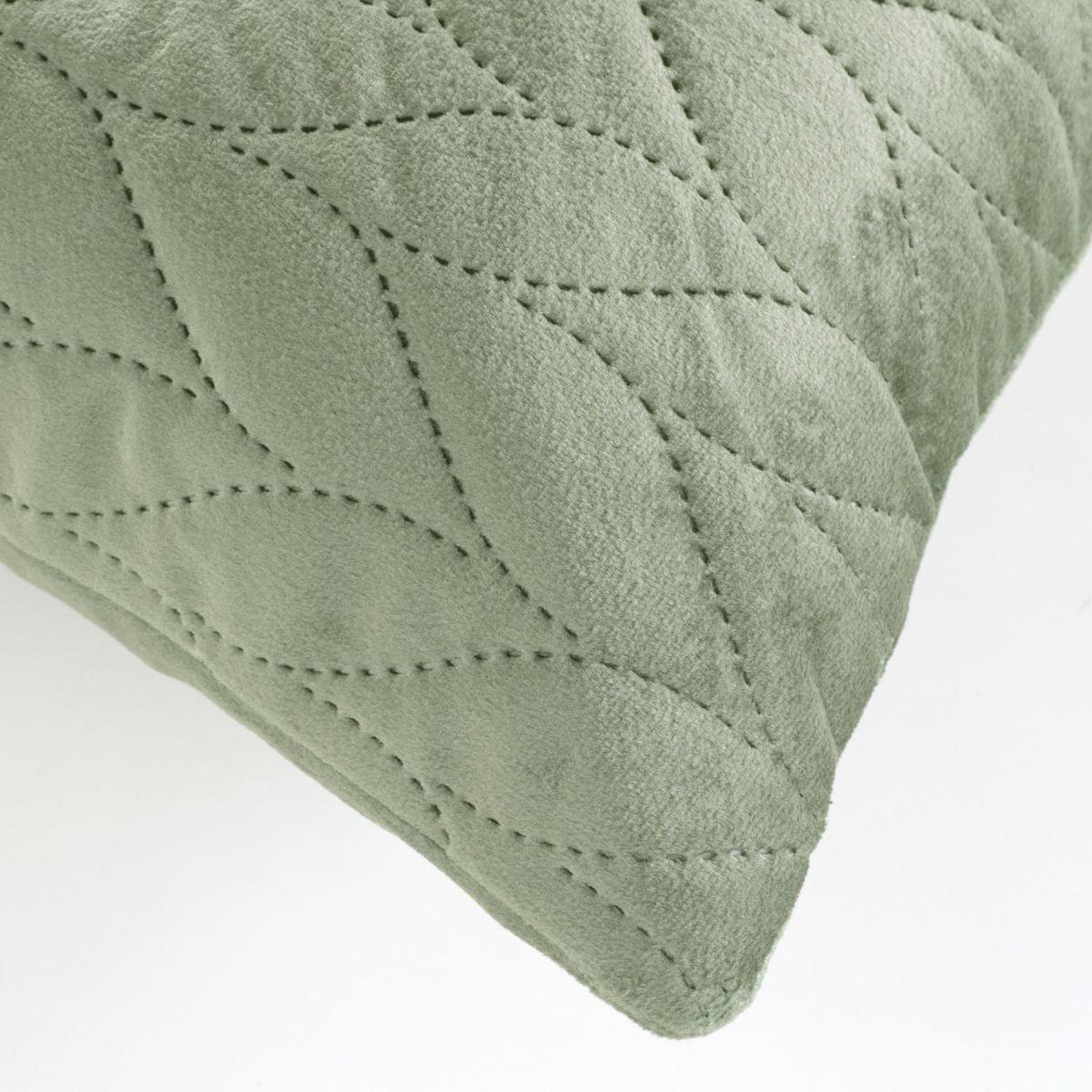 Voir la diapositive 3 : Douceur d'Intérieur Housse de coussin en velours  daisy  40x40cm sauge