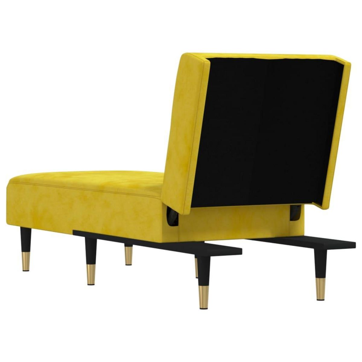 VIDAXL Chaise longue jaune velours