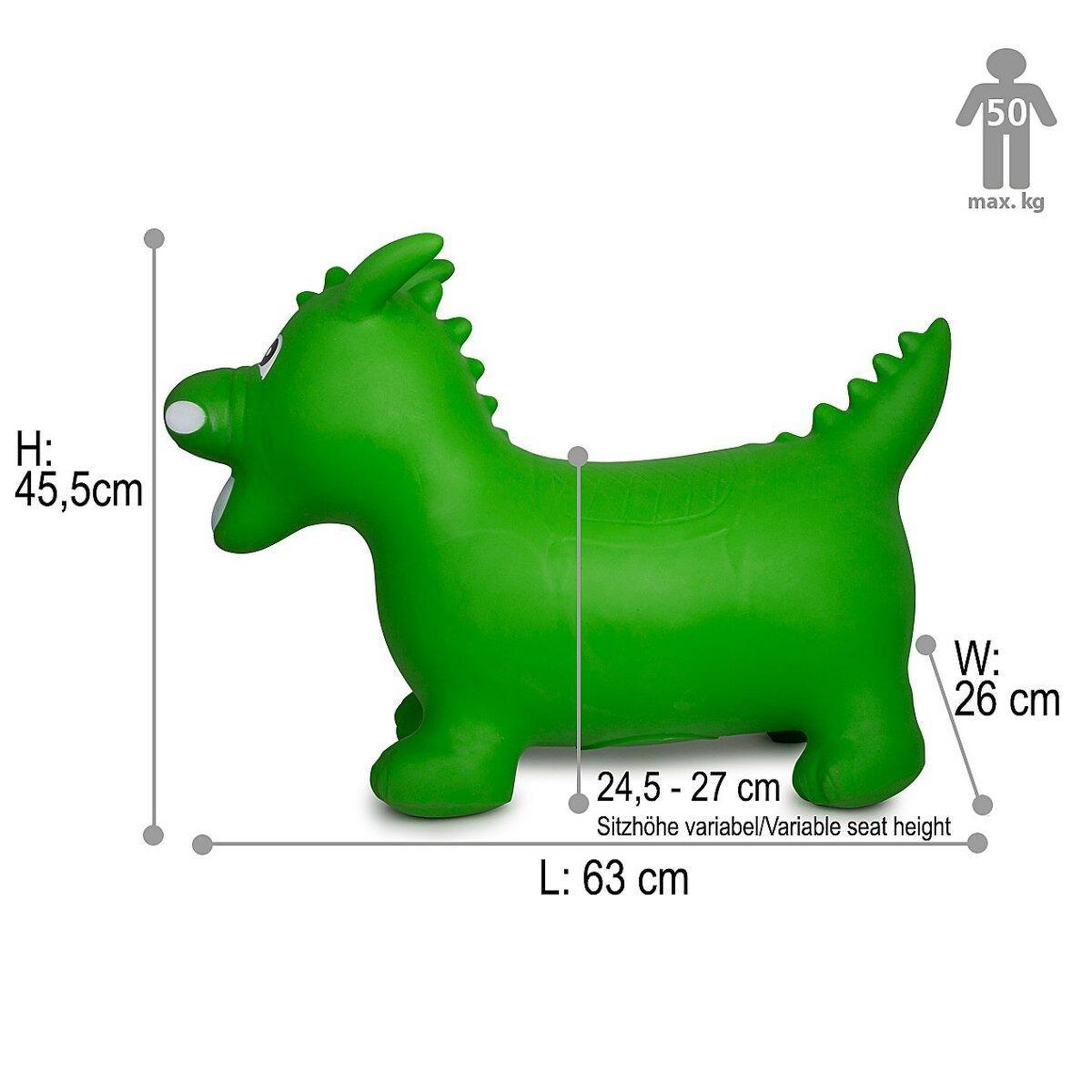 Voir la diapositive 2 : Jamara Animal rebondissante dragon hoppydoo vert avec pompe