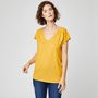 Voir la diapositive 1 : INEXTENSO T-shirt manches courtes jaune imprimé femme