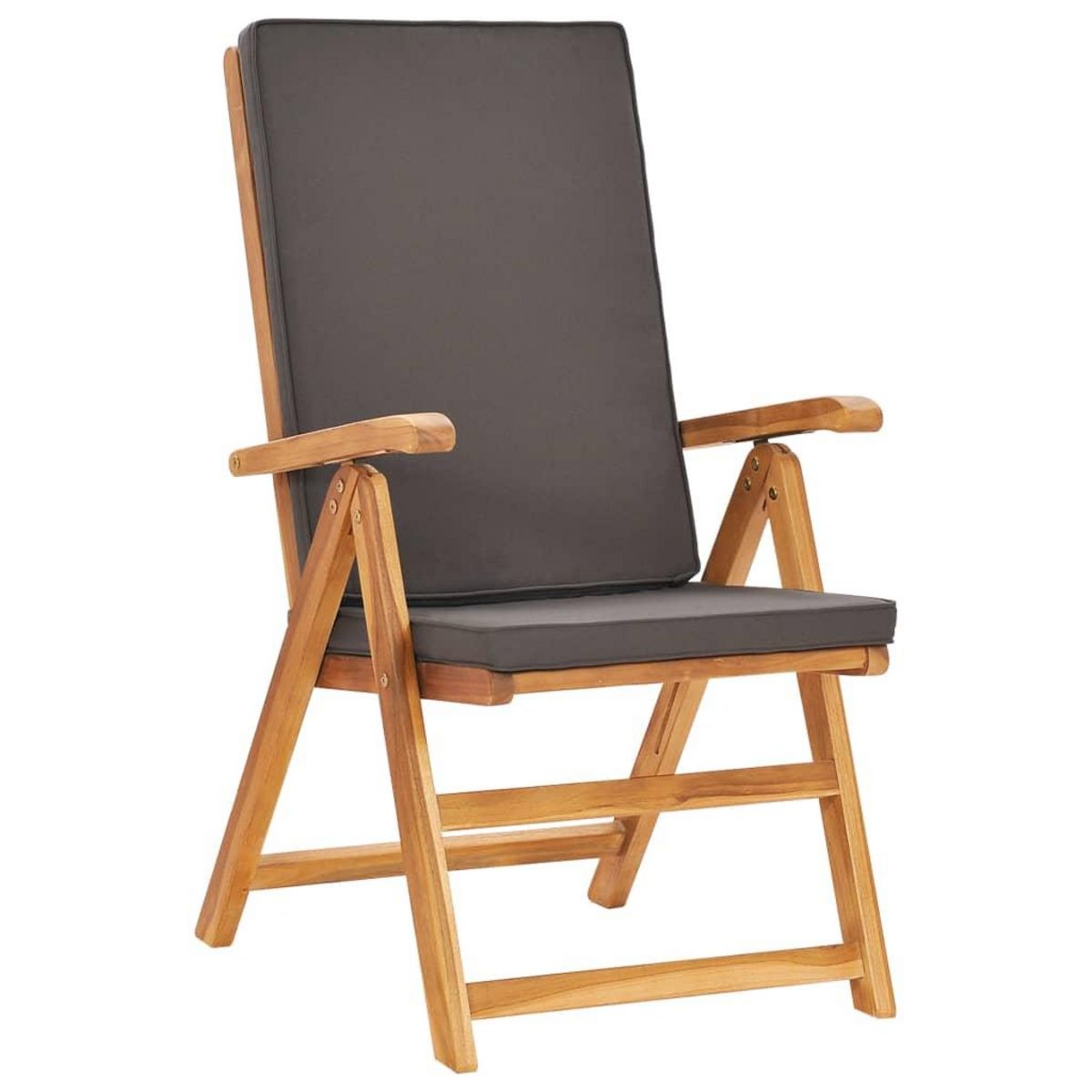 VIDAXL Ensemble a manger de jardin 9pcs coussins Bois teck massif Gris