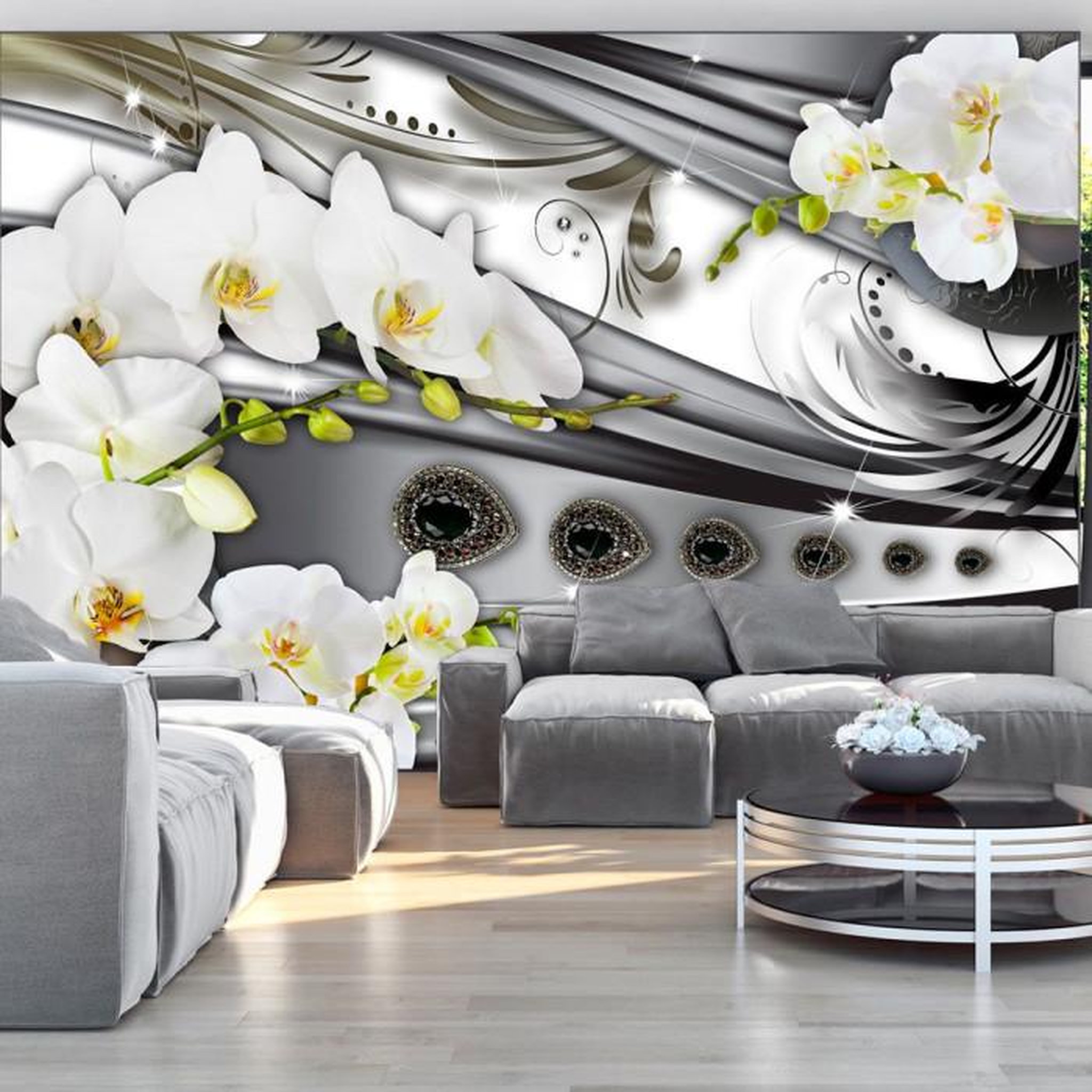 Paris Prix Papier Peint  Orchids & Jewelry. Coloris disponibles : Multicolore