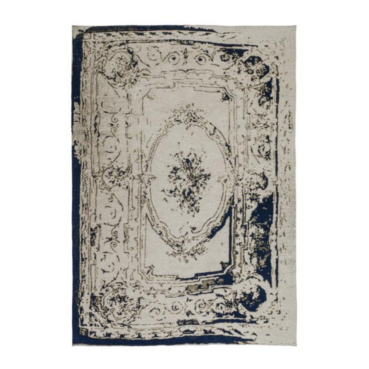 Paris Prix Tapis Vintage Fait Main  Ballerina  Gris & Bleu