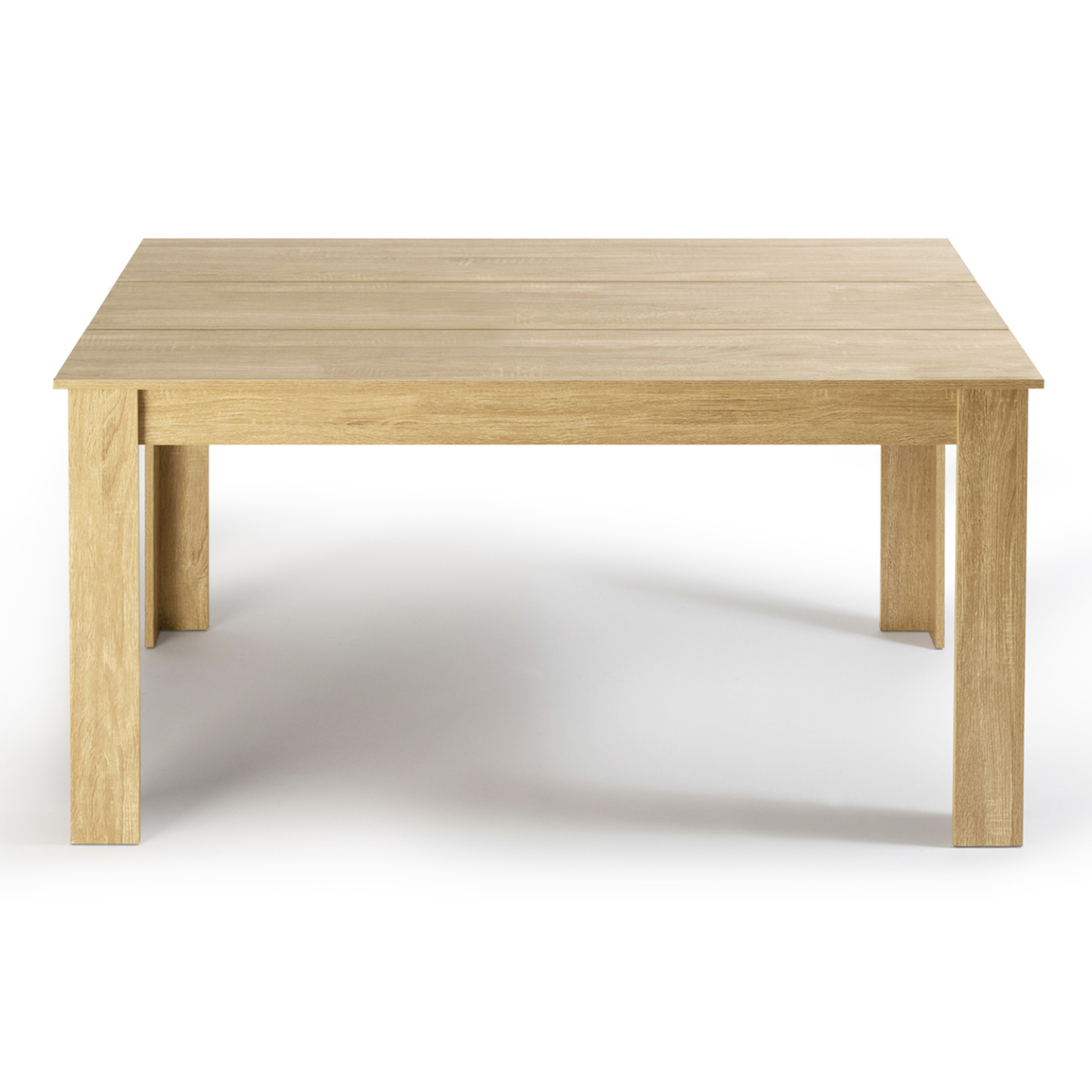 Voir la diapositive 3 : ID MARKET Table à manger rectangle georgia 6 personnes imitation hêtre 140 x 80 cm