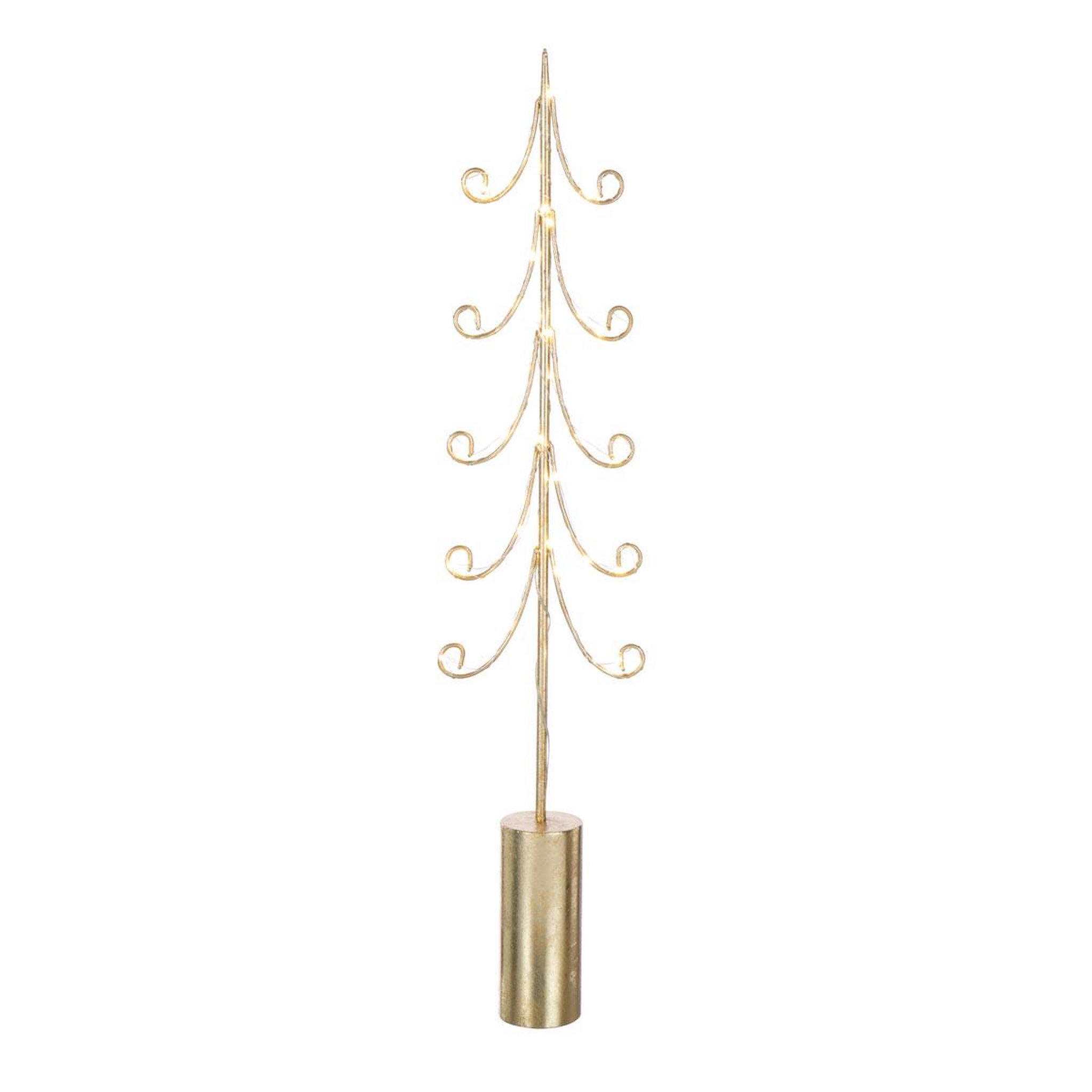 J-LINE Sapin à led en métal  cylindre  72cm doré
