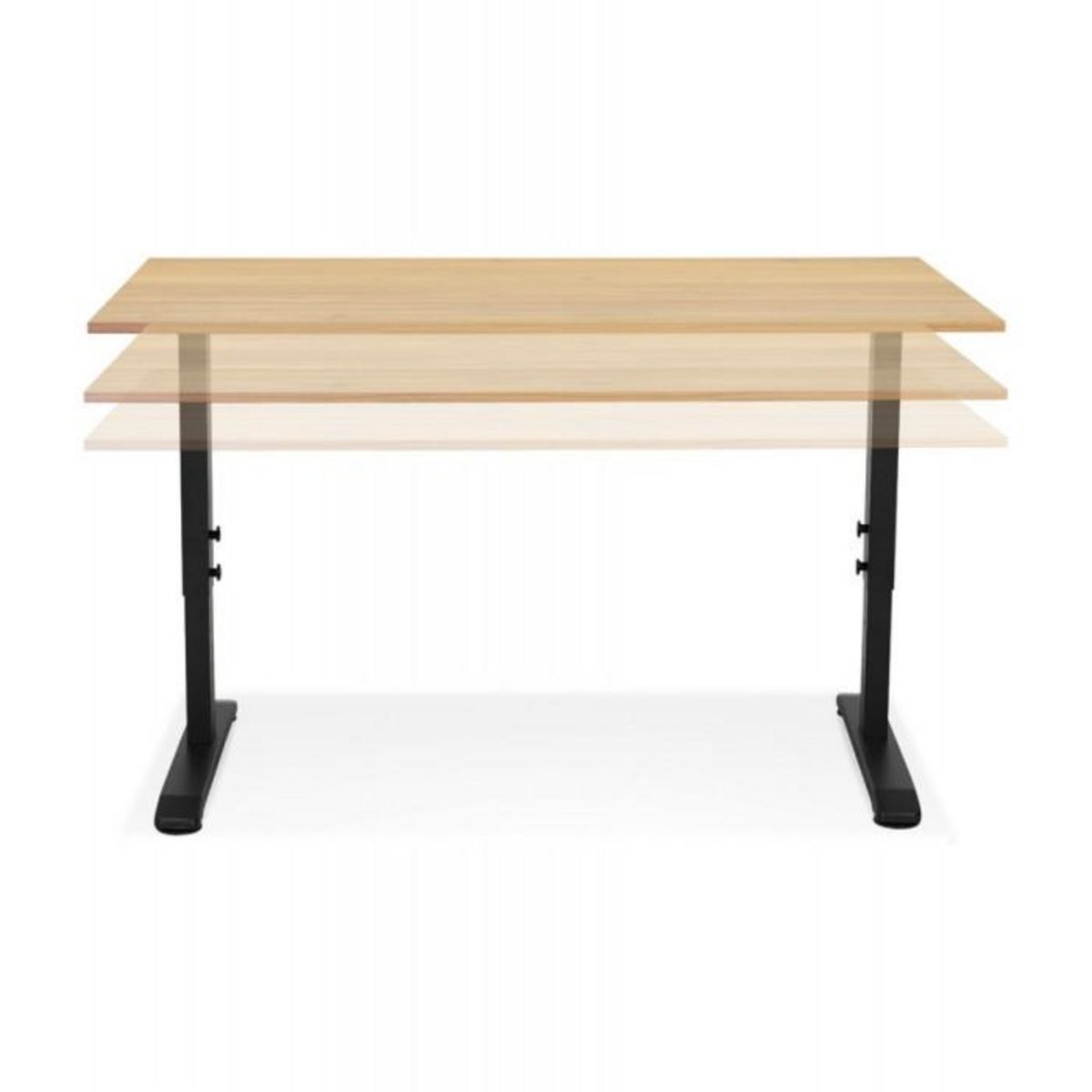 Paris Prix Bureau Hauteur Réglable  Mathew  160cm Noir & Naturel