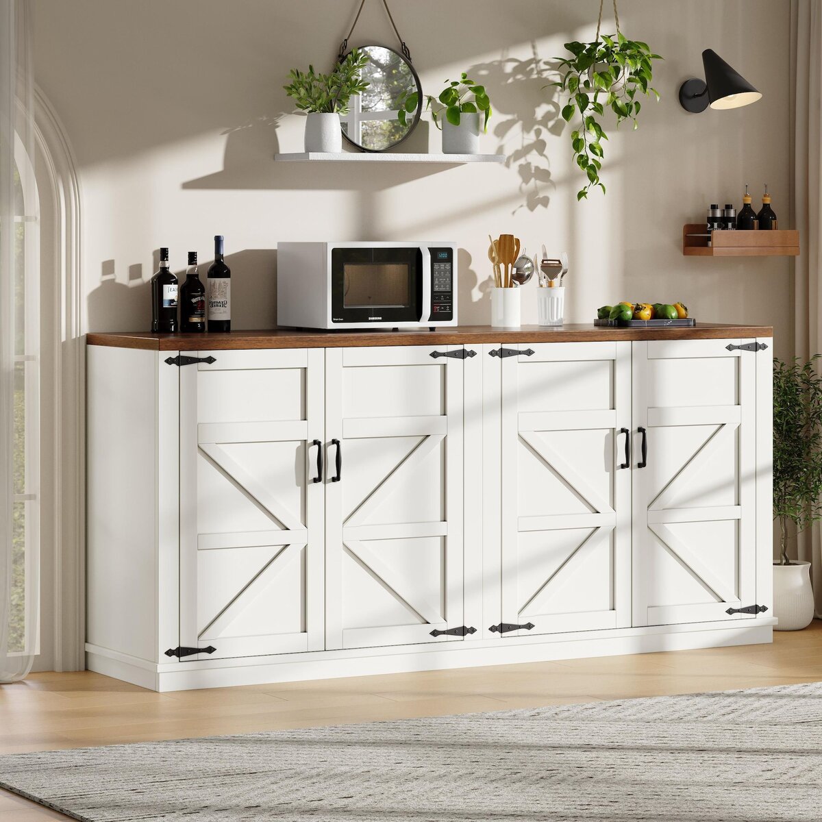 MERAX Buffet 4 porte(s) 0 tiroir(s) - 160 cm blanc mdf
