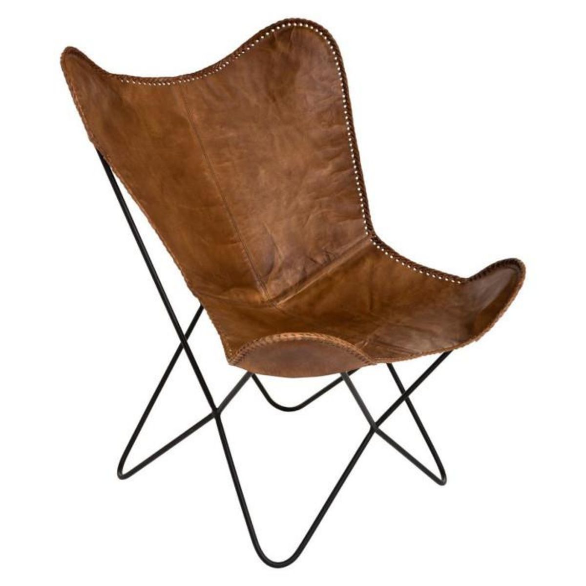 ATMOSPHERA Housse de Chaise en Cuir  Dario  92cm Cognac
