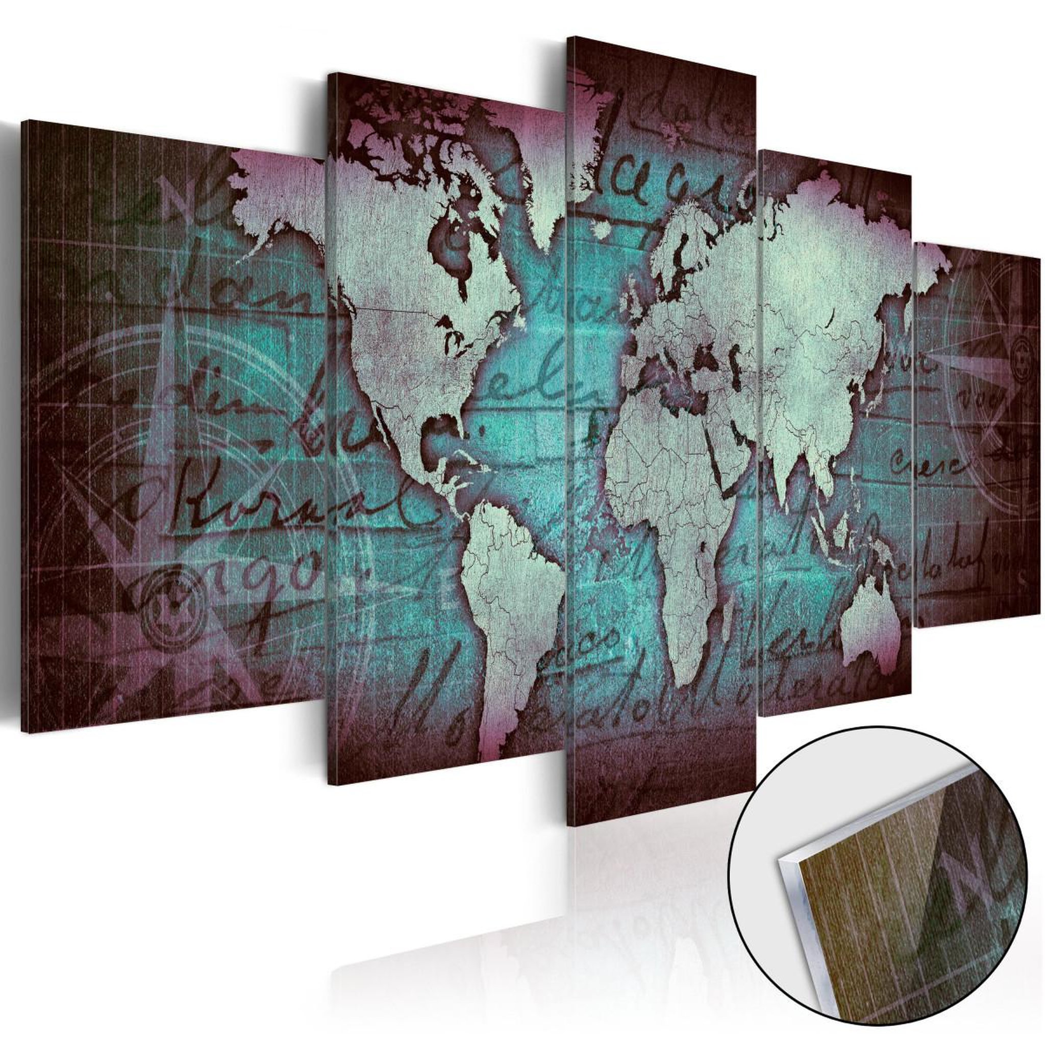Voir la diapositive 1 : Paris Prix Tableau sur Verre Acrylique  Acrylic Prints – Bronze Map II