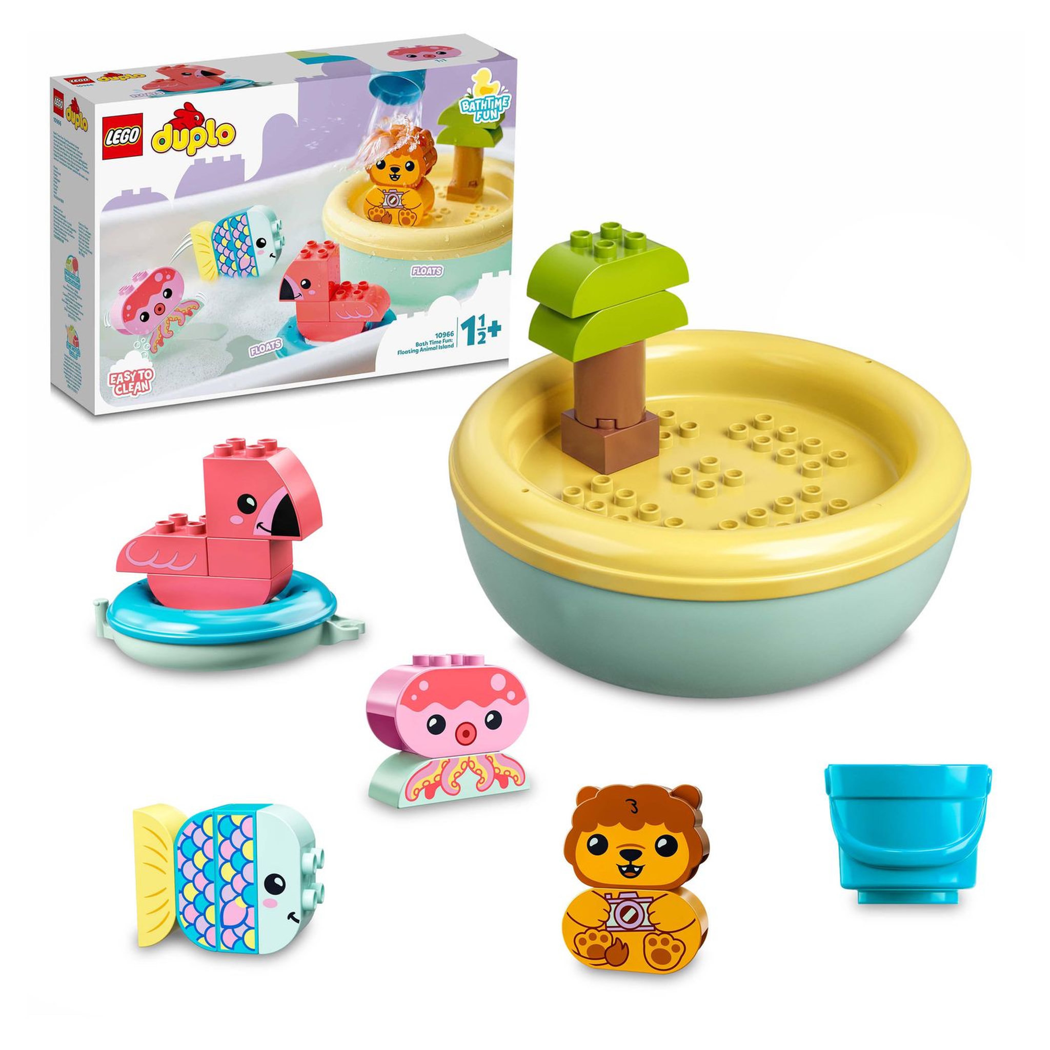 Voir la diapositive 2 : LEGO Duplo 10966 Jouet de bain Ile flottante des animaux