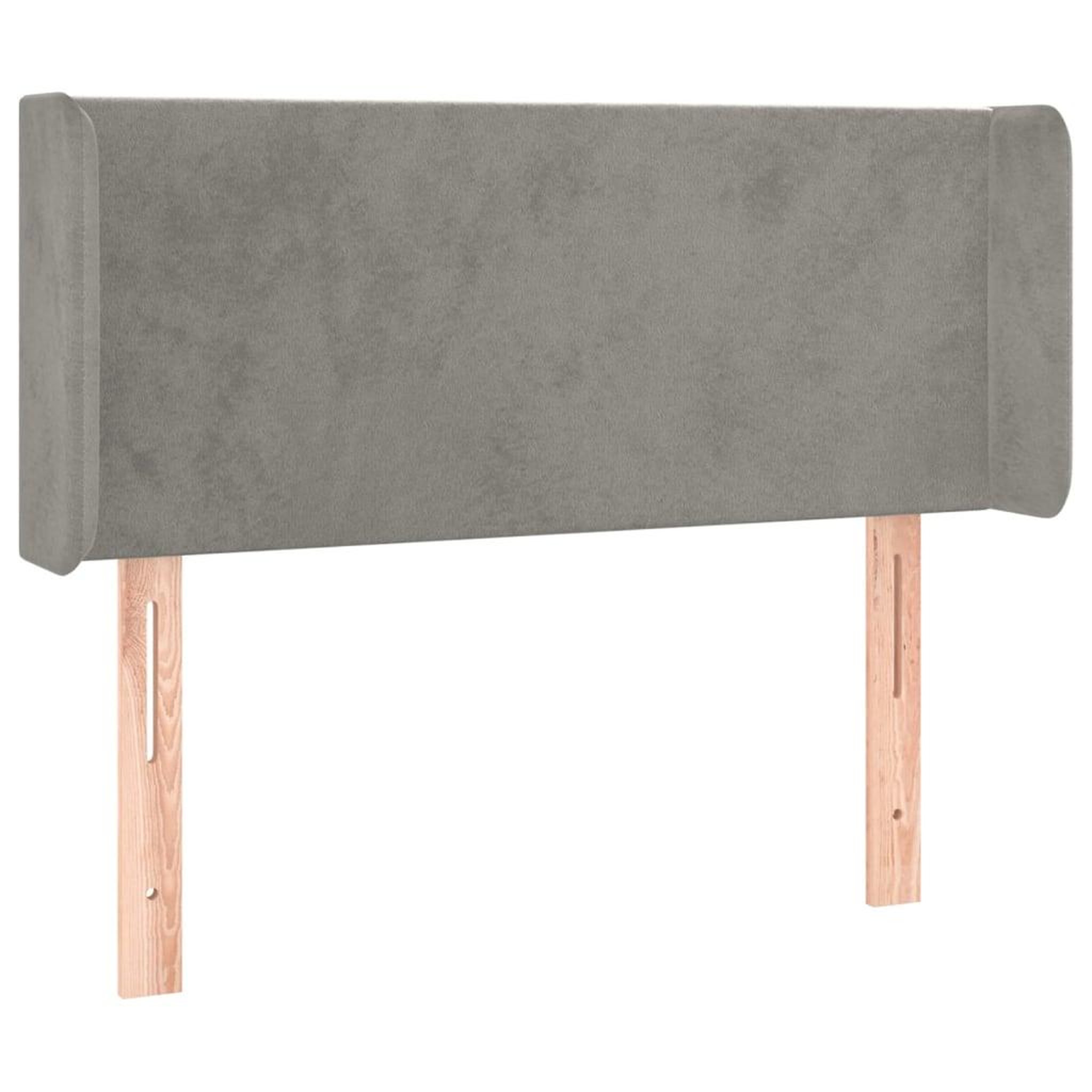 Voir la diapositive 2 : VIDAXL Tete de lit avec oreilles Gris clair 83x16x78/88 cm Velours