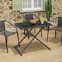 Voir la diapositive 3 : ID MARKET Table de jardin relevable rectangulaire 100 cm OLIE en métal gris anthracite et plateau gris