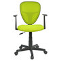 Voir la diapositive 5 : IDIMEX Chaise de bureau pour enfant STUDIO fauteuil pivotant et ergonomique avec accoudoirs, siège à roulettes hauteur réglable, mesh vert