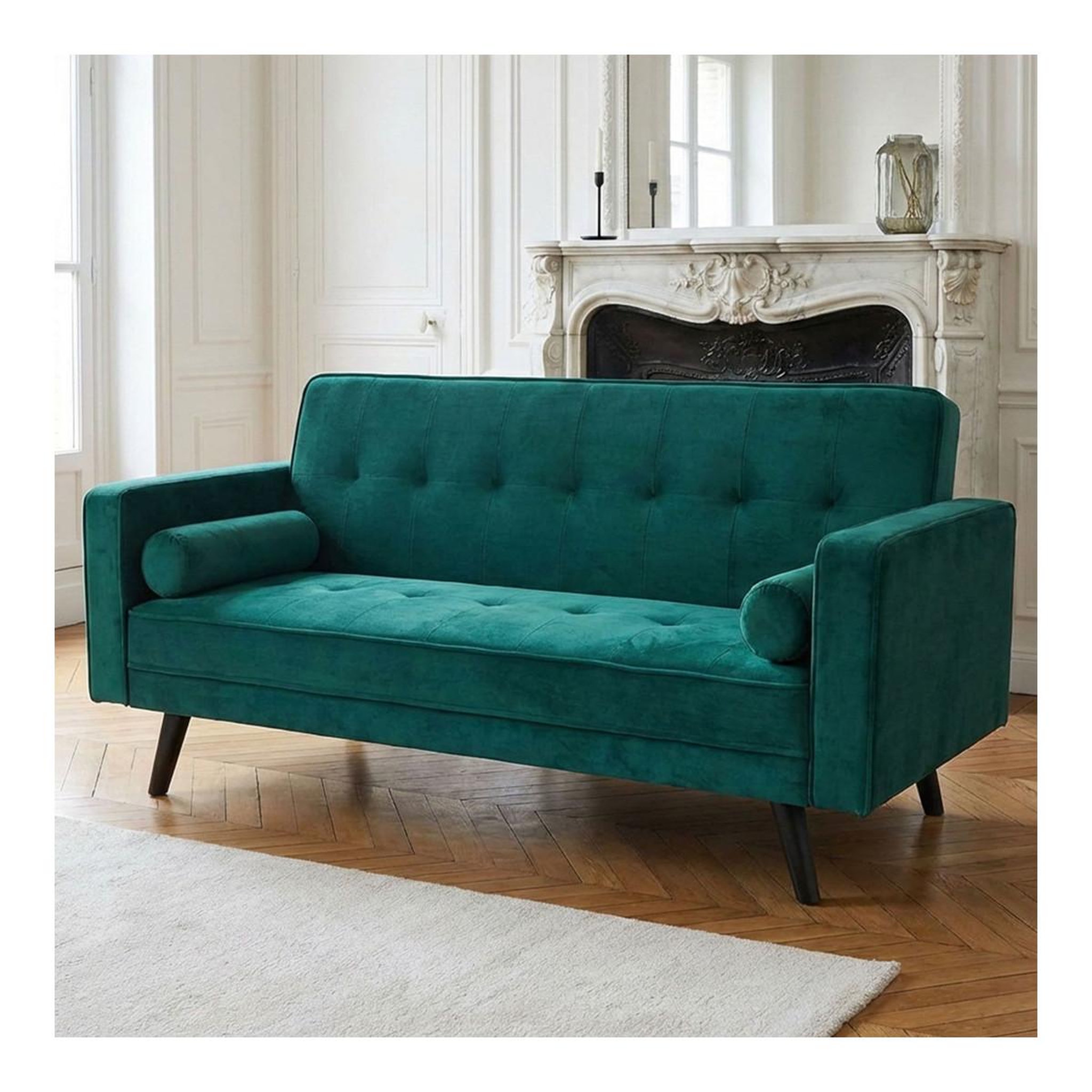 Voir la diapositive 4 : Paris Prix Canapé Convertible 3 Places Scandinave  Navya  Vert