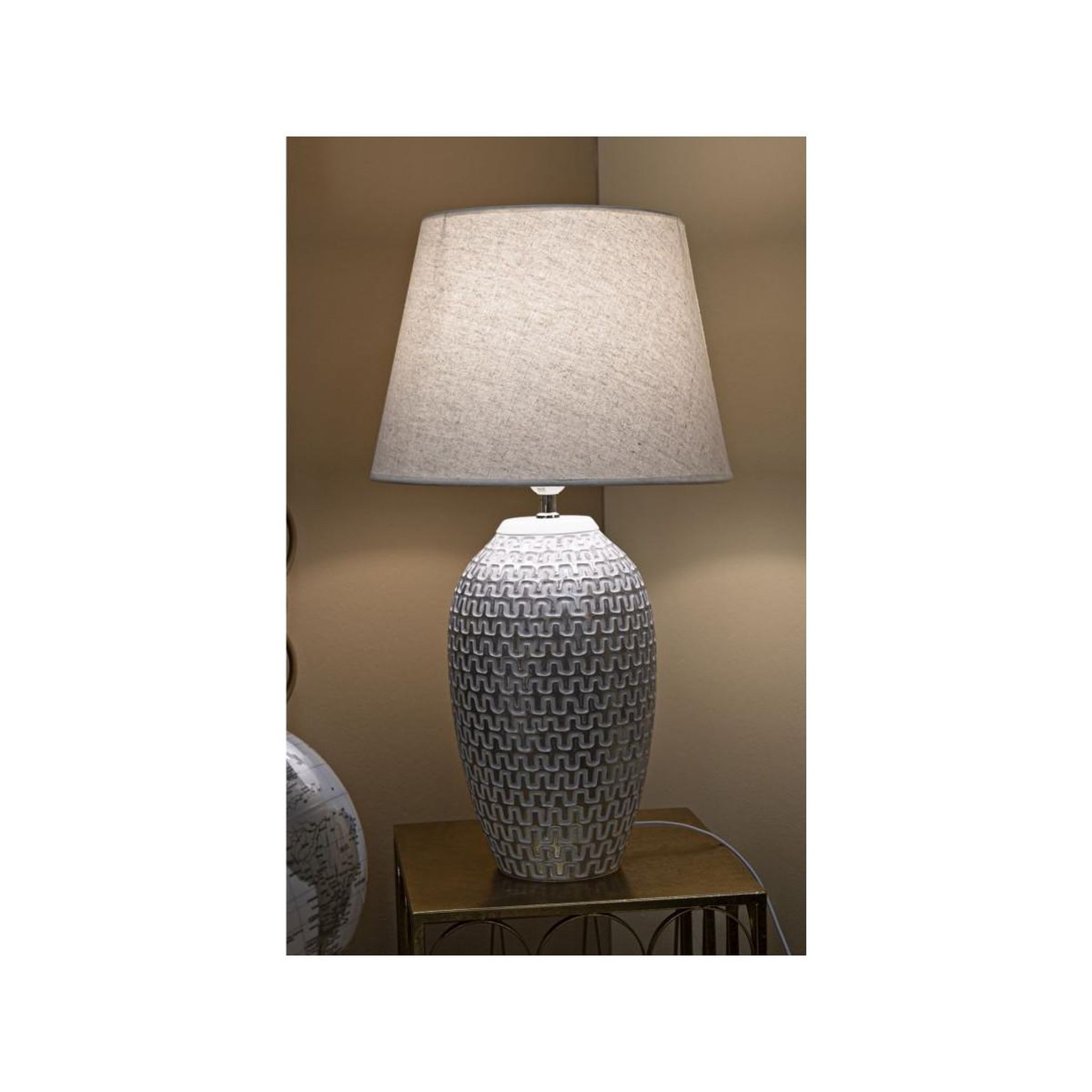 Voir la diapositive 5 : Paris Prix Lampe à poser en résine  wave  65cm blanc