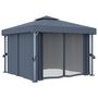 Voir la diapositive 4 : VIDAXL Tonnelle avec rideau et guirlande lumineuse LED 3x3m Anthracite