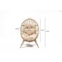 Voir la diapositive 5 : CONCEPT USINE Fauteuil œuf sur pied en résine beige effet rotin JANE