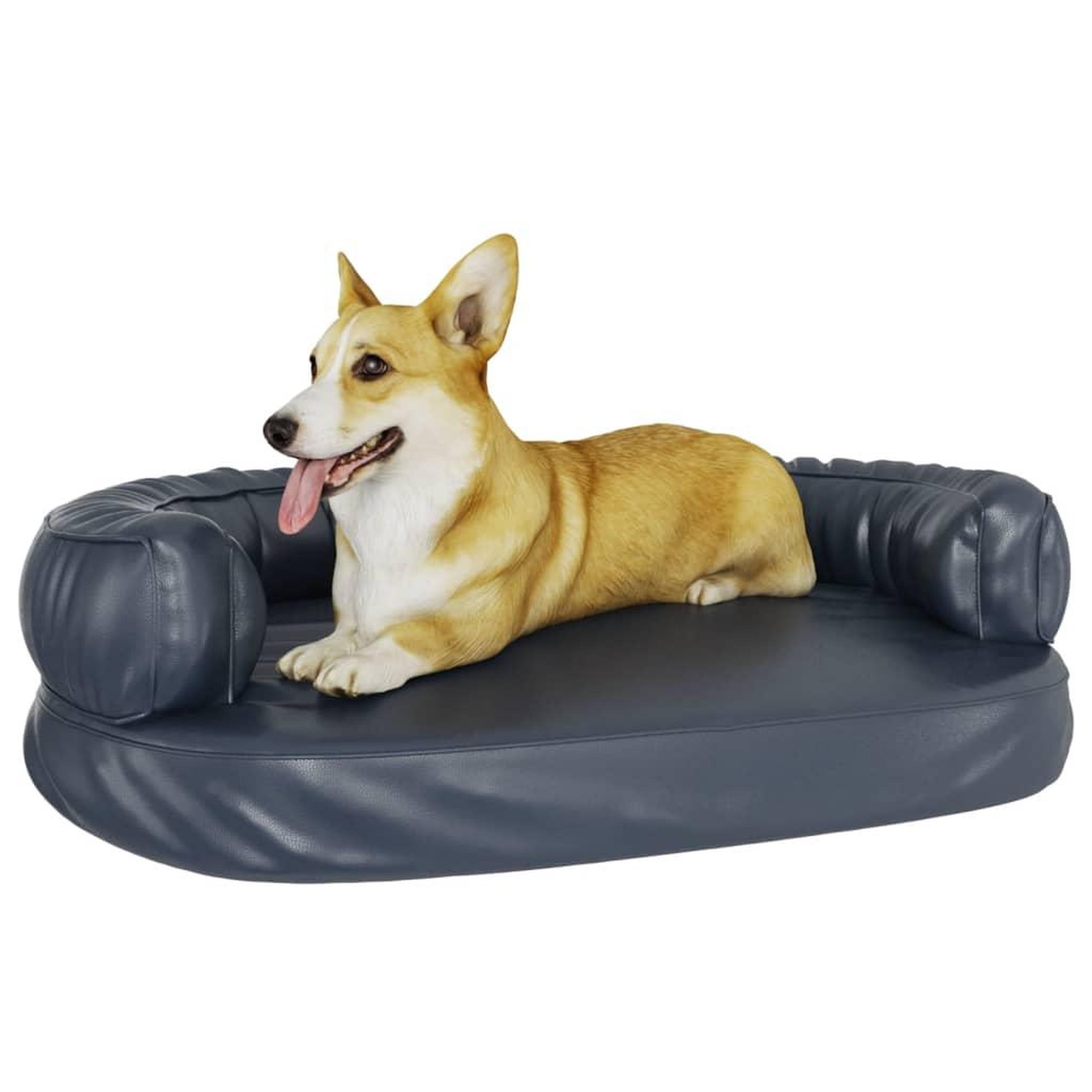 Voir la diapositive 3 : VIDAXL Lit pour chien ergonomique Mousse Bleu fonce 88x65cm Similicuir