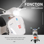 Voir la diapositive 4 : HOMCOM Scooter moto électrique enfants 6 V dim. 102L x 51l x 76H cm musique MP3 port USB klaxon phare feu AR blanc Vespa
