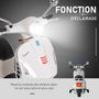 Voir la diapositive 4 : HOMCOM Scooter moto électrique enfants 6 V dim. 102L x 51l x 76H cm musique MP3 port USB klaxon phare feu AR blanc Vespa