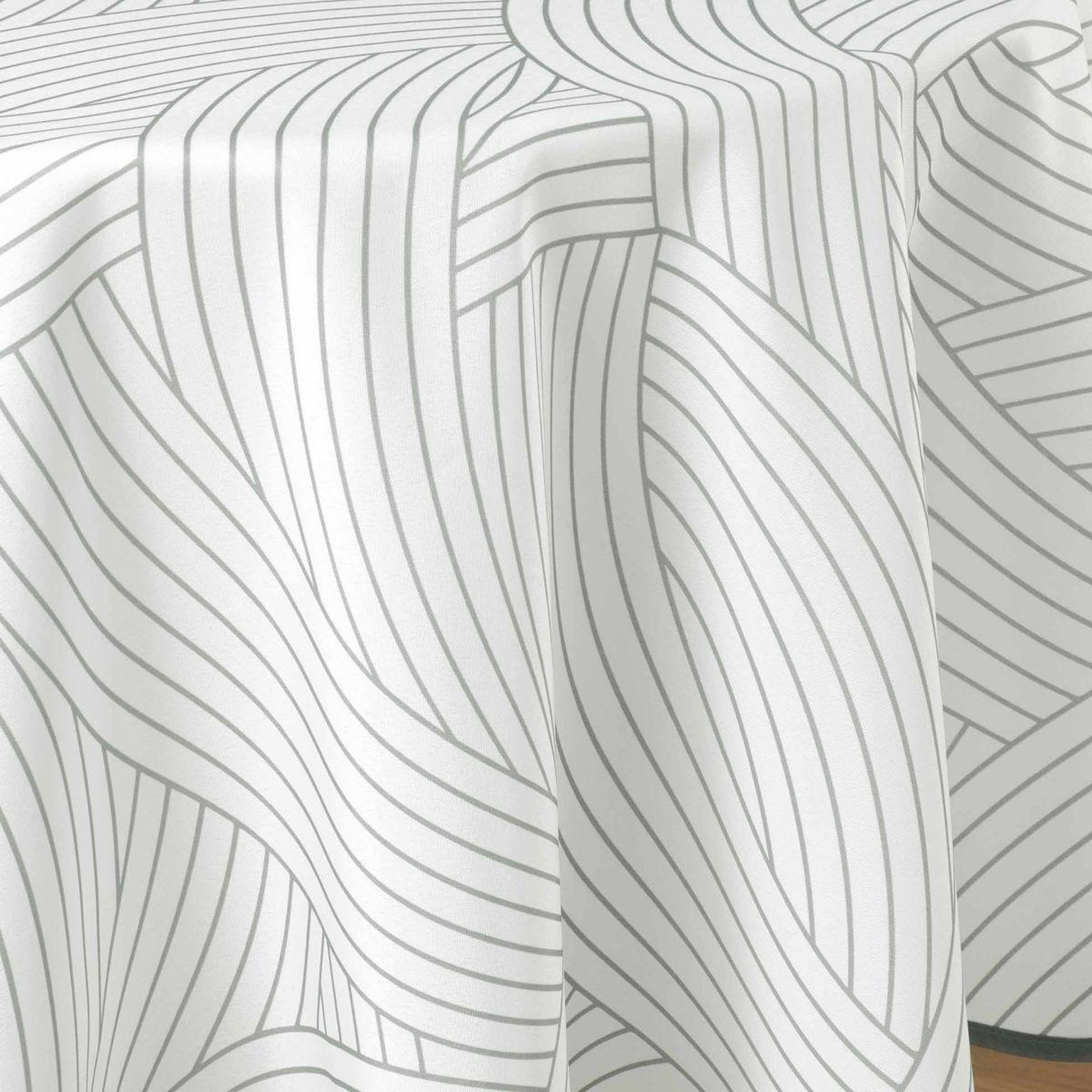 Voir la diapositive 2 : Douceur d'Intérieur Nappe antitache imprimé  linea  180cm blanc