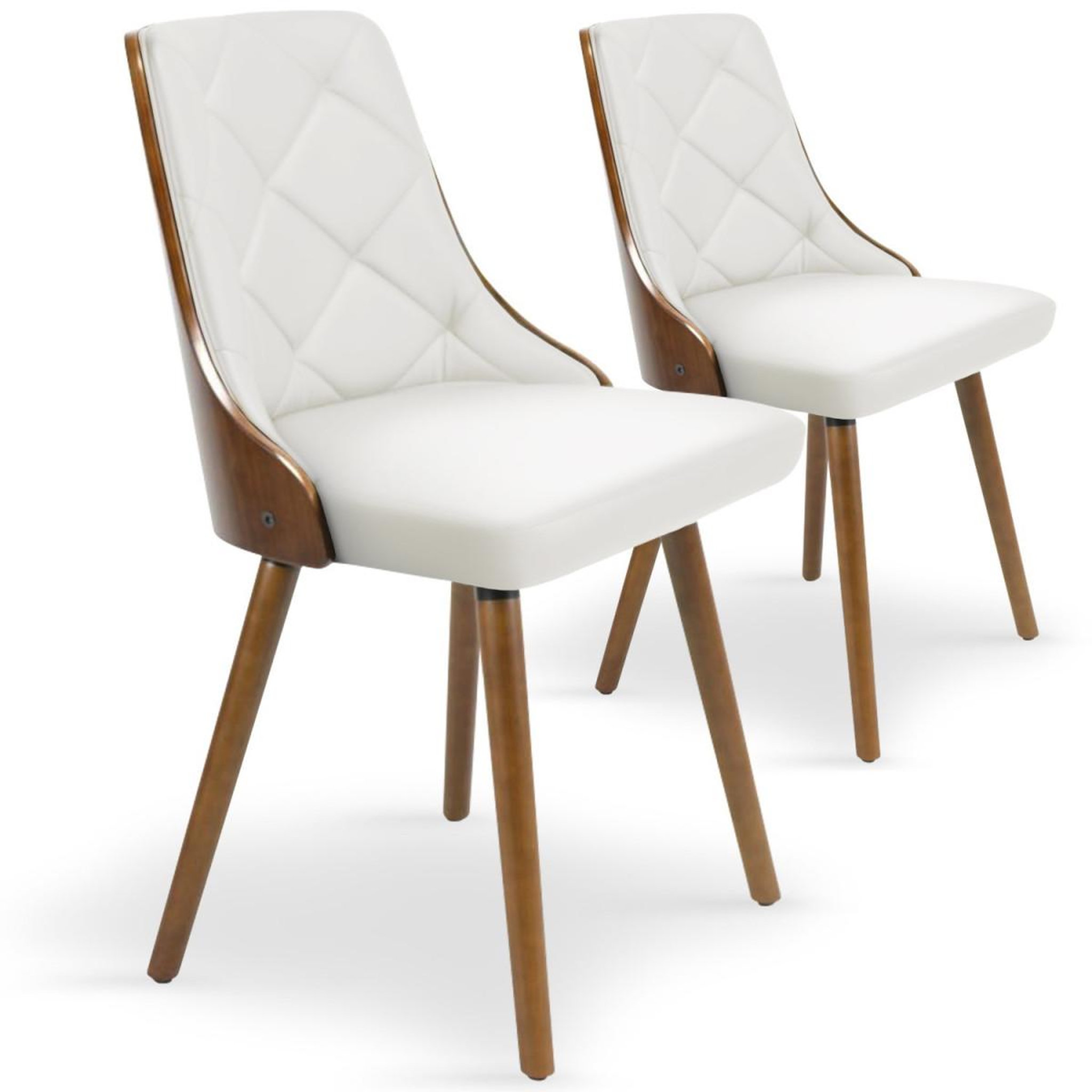 Paris Prix Lot de 2 chaises scandinave  cargo  79cm noisette & blanc