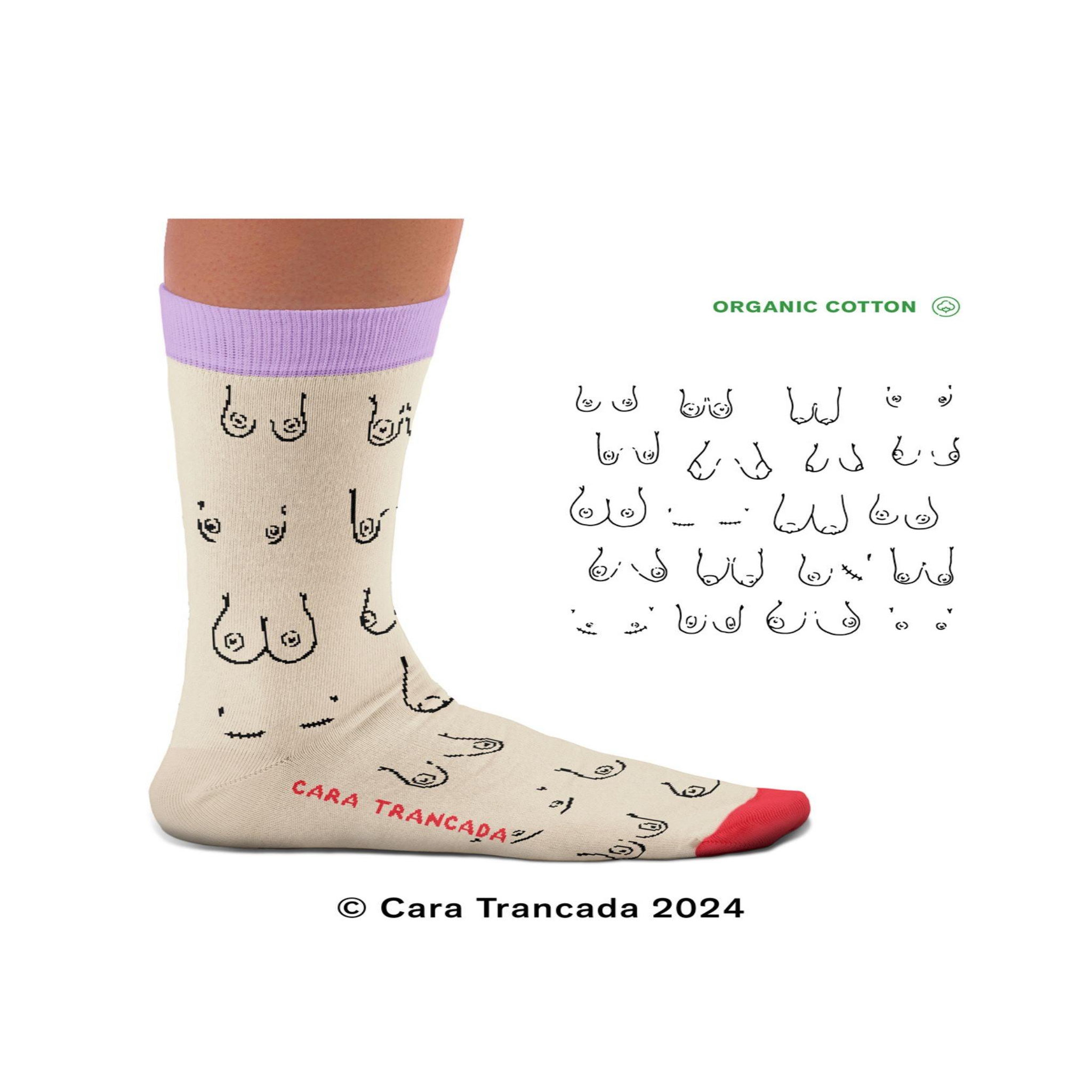Voir la diapositive 2 : SOCK AFFAIRS Chaussettes coton bio poitrines, cara trancada