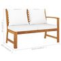 Voir la diapositive 6 : VIDAXL Salon de jardin 5 pcs avec coussin Creme Bois d'acacia solide