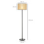 Voir la diapositive 3 : HOMCOM Lampadaire cannage style cosy 40 W max. H.153 cm piètement mât noir abat-jour cannage