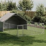VIDAXL Niche d'exterieur pour chien enclos 6x3x1,9 m acier galvanise