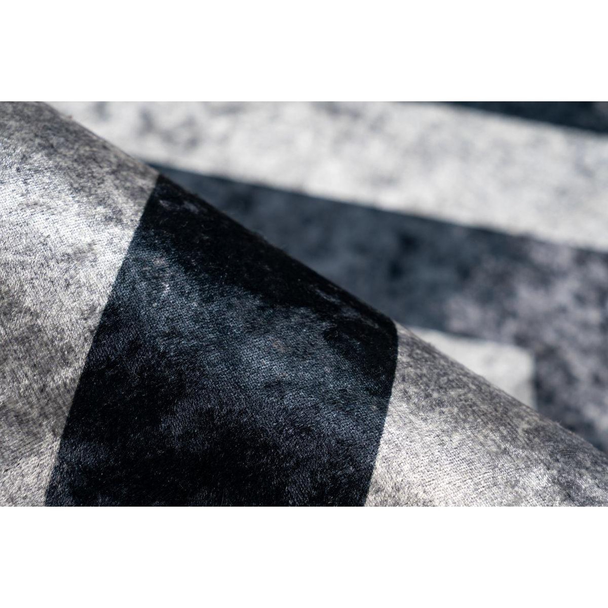Voir la diapositive 3 : Paris Prix Tapis Imprimé à Poils Courts  Sally  Noir & Gris