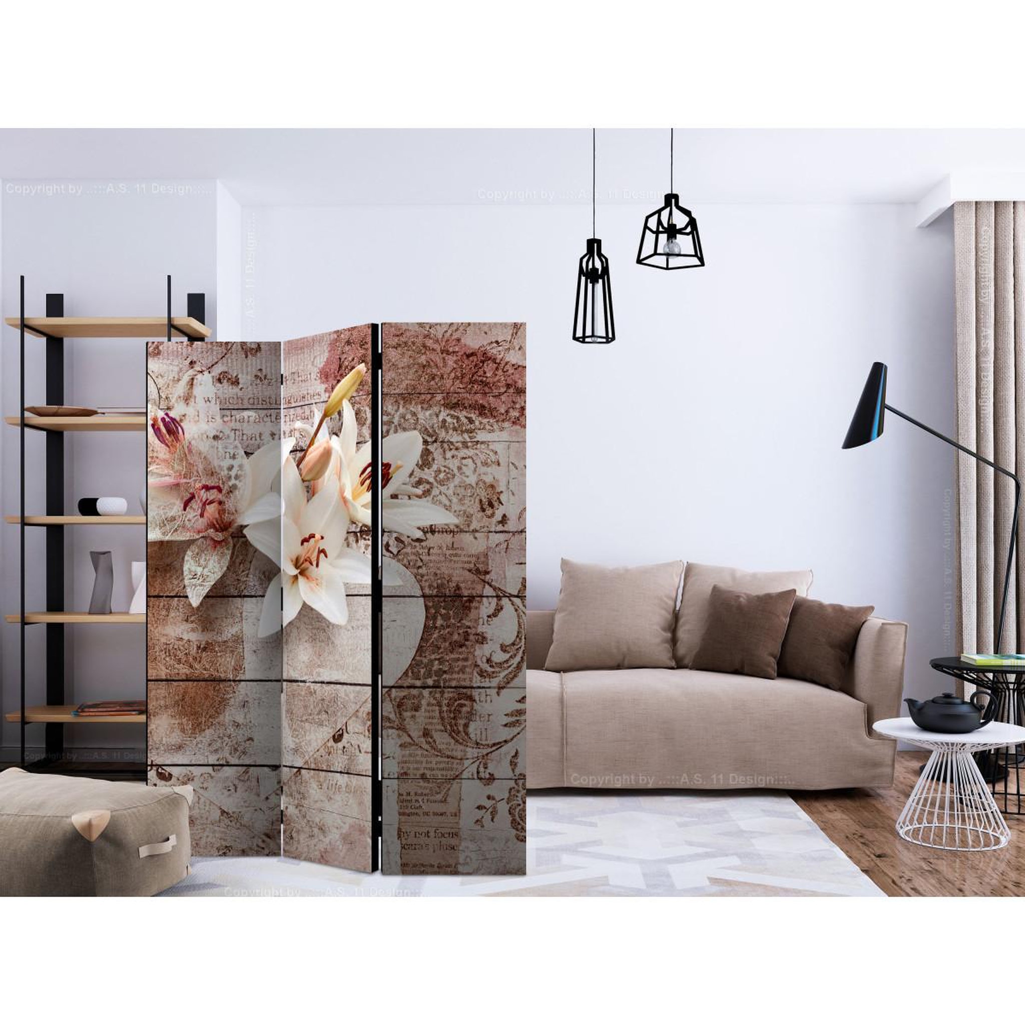 Voir la diapositive 2 : Paris Prix Paravent 3 volets  romantic memories  135x172cm