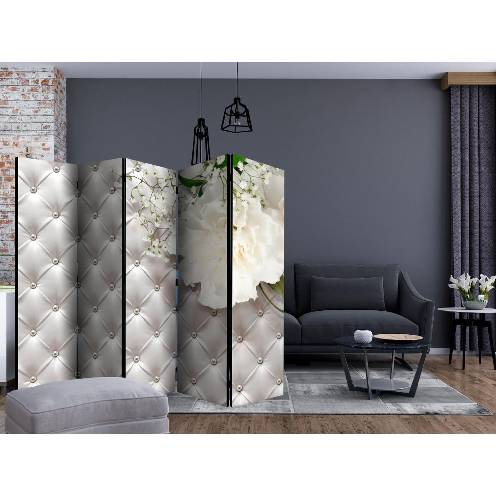 Voir la diapositive 2 : Paris Prix Paravent 5 volets  pearl luxury  172x225cm