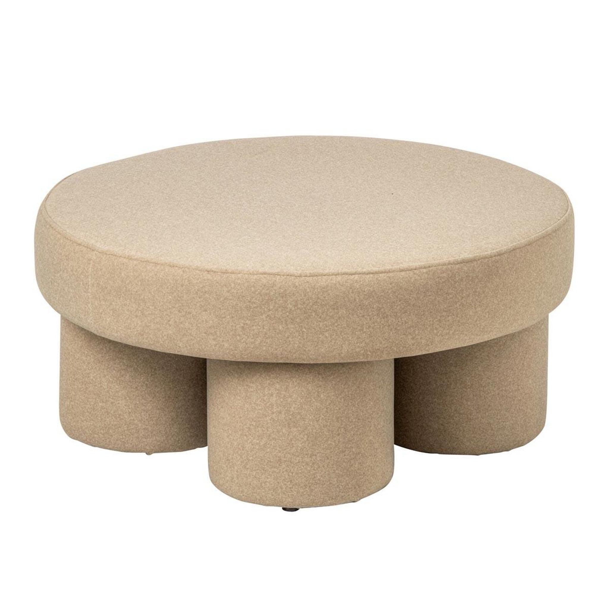 J-LINE Pouf rond sur pieds  champi  71cm beige clair