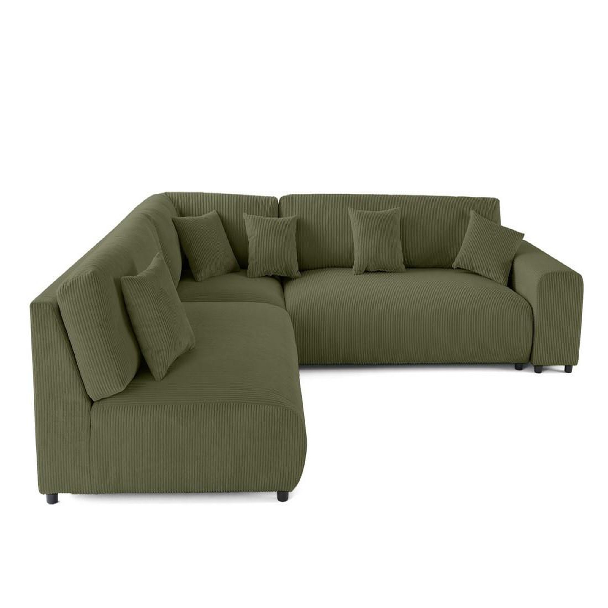 Voir la diapositive 4 : BEST MOBILIER Garance - canapé modulable d'angle gauche - 6 places - en velours côtelé