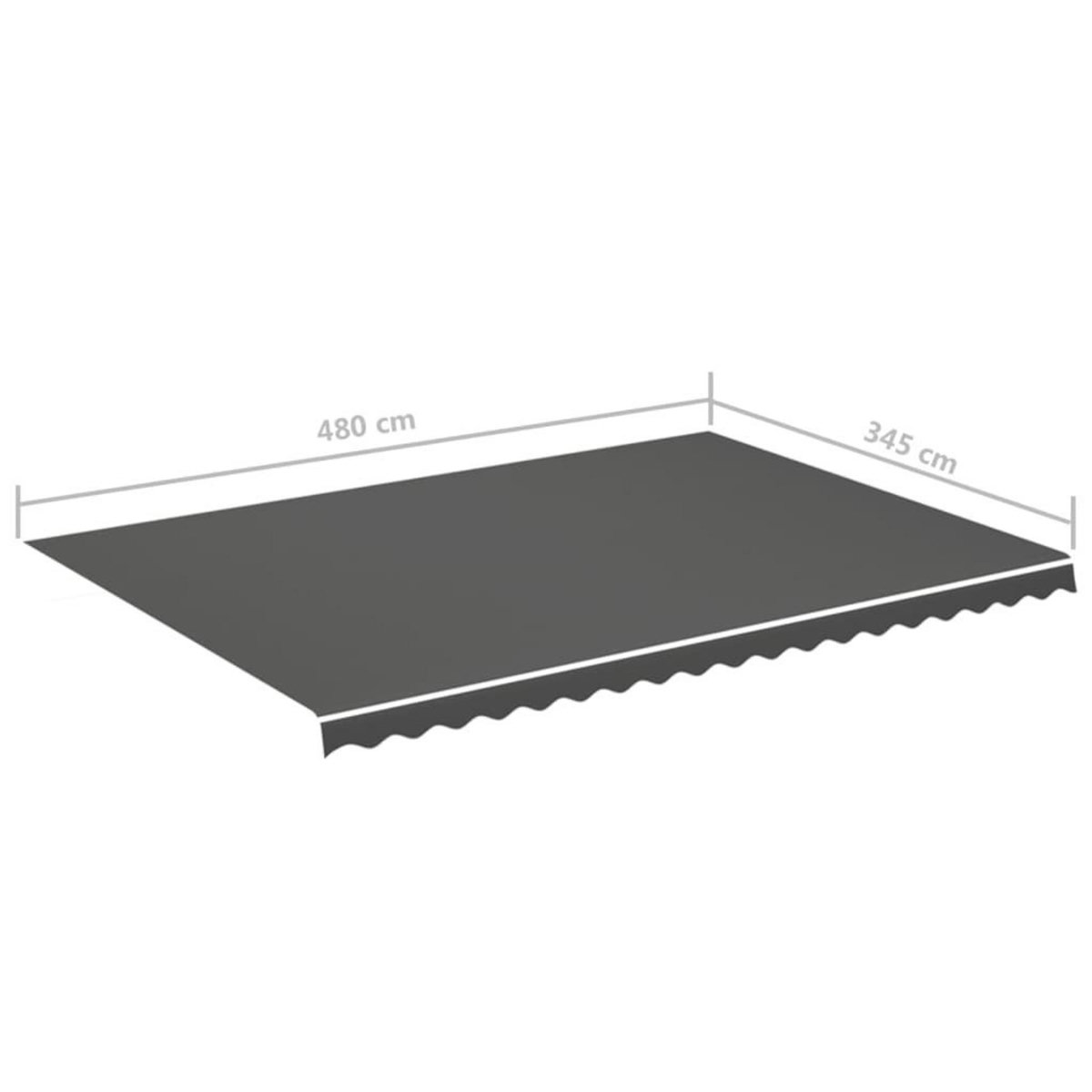 VIDAXL Tissu de remplacement pour auvent Anthracite 5x3,5 m