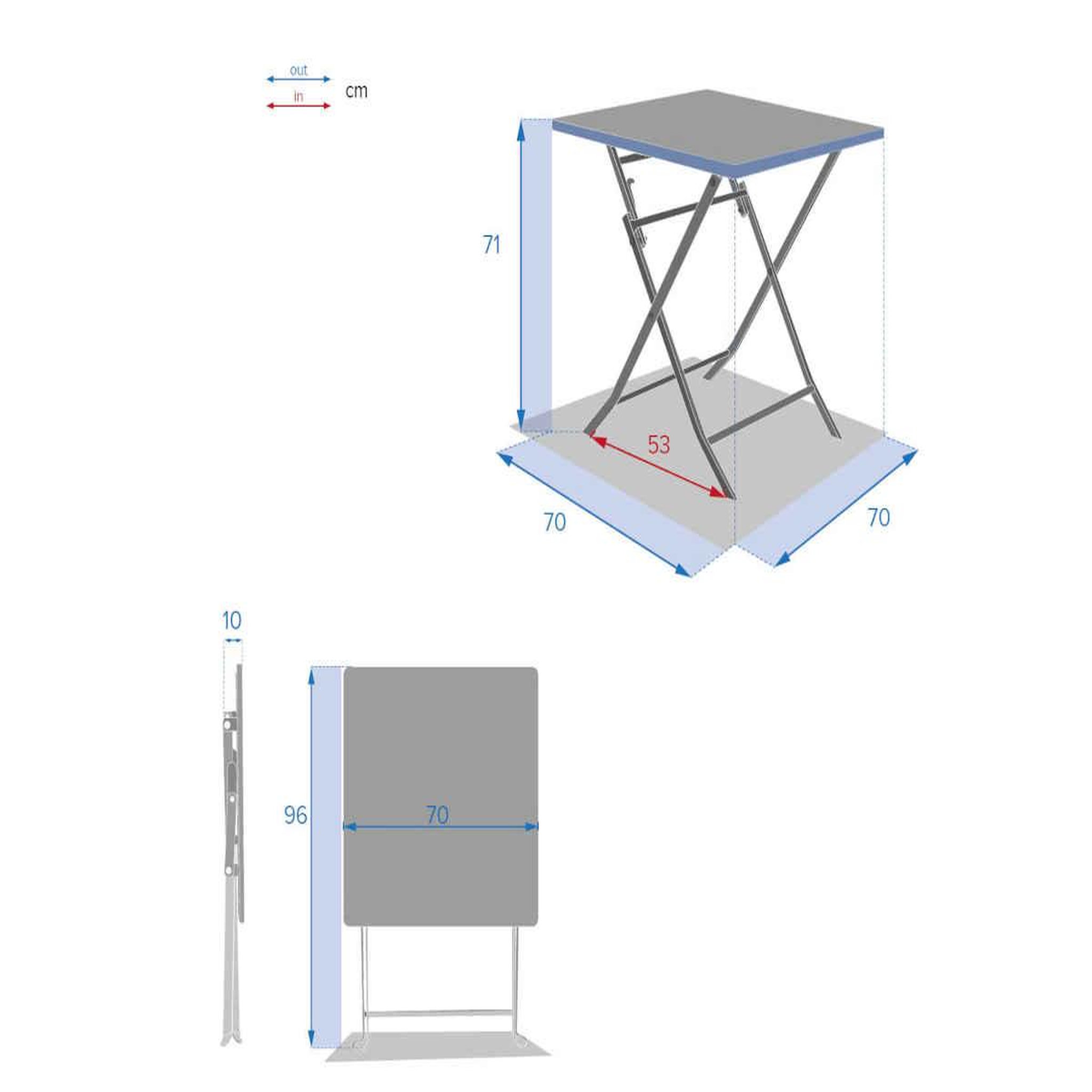 Voir la diapositive 2 : HESPERIDE Table de jardin carrée Greensboro 70 x 70 cm Ambre - Hespéride
