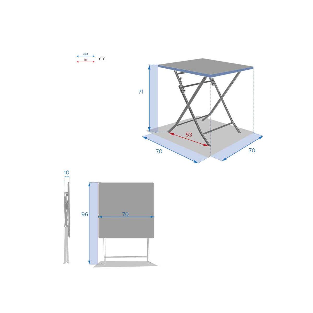 HESPERIDE Table de jardin carrée Greensboro 70 x 70 cm Ambre - Hespéride