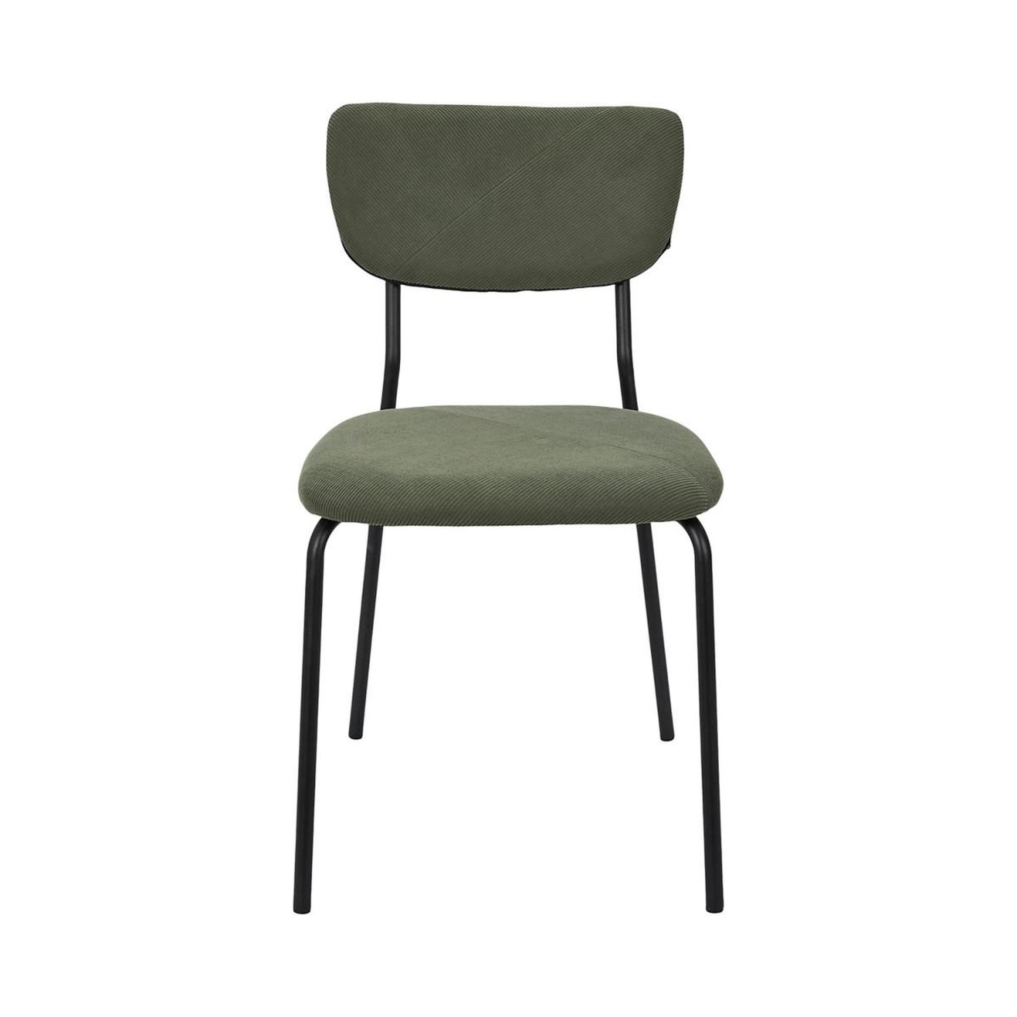 Voir la diapositive 3 : The Home Deco Factory Lot de 4 chaises côtelées  jules  78cm vert