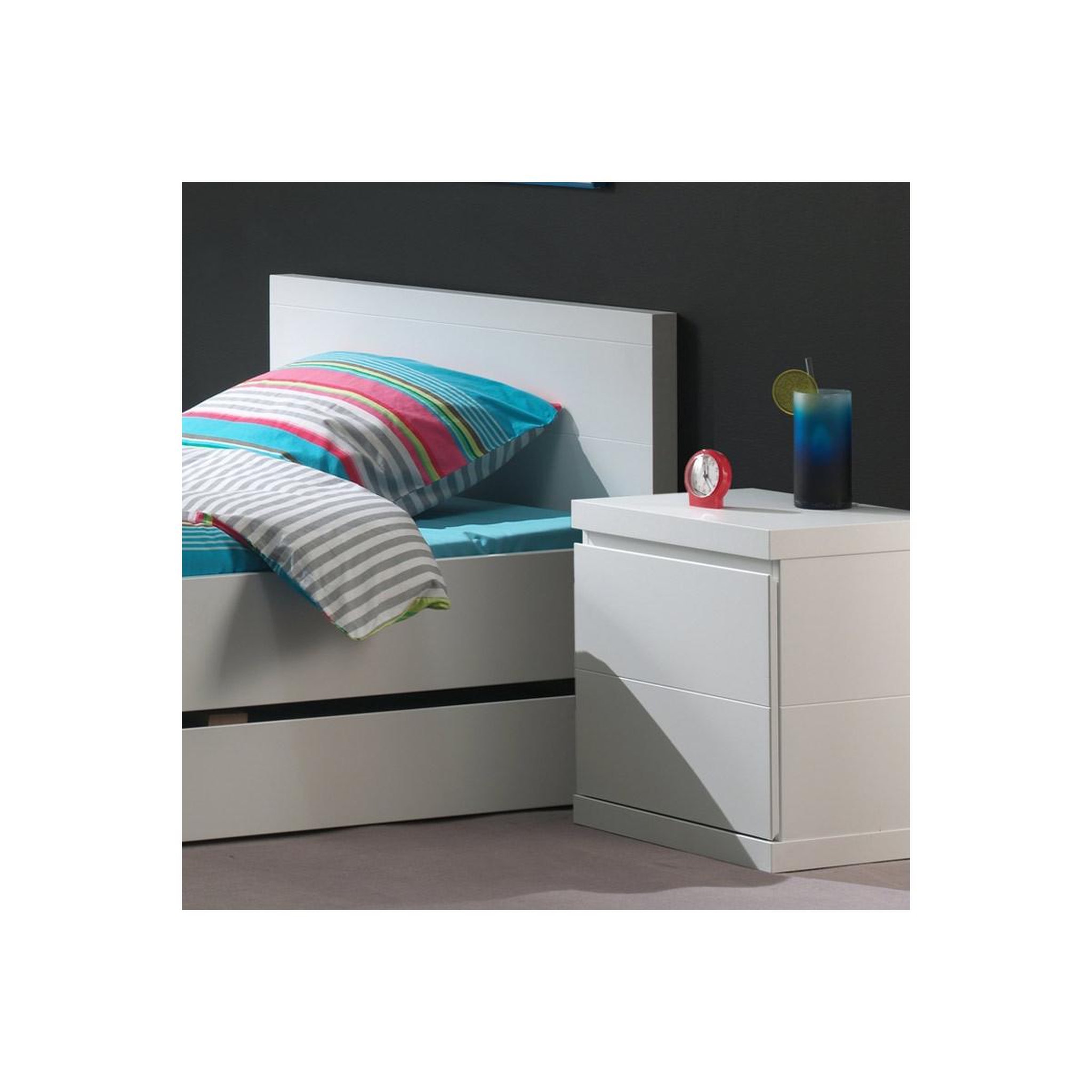 Voir la diapositive 2 : Paris Prix Table de Chevet Enfant  Lara  55cm Blanc