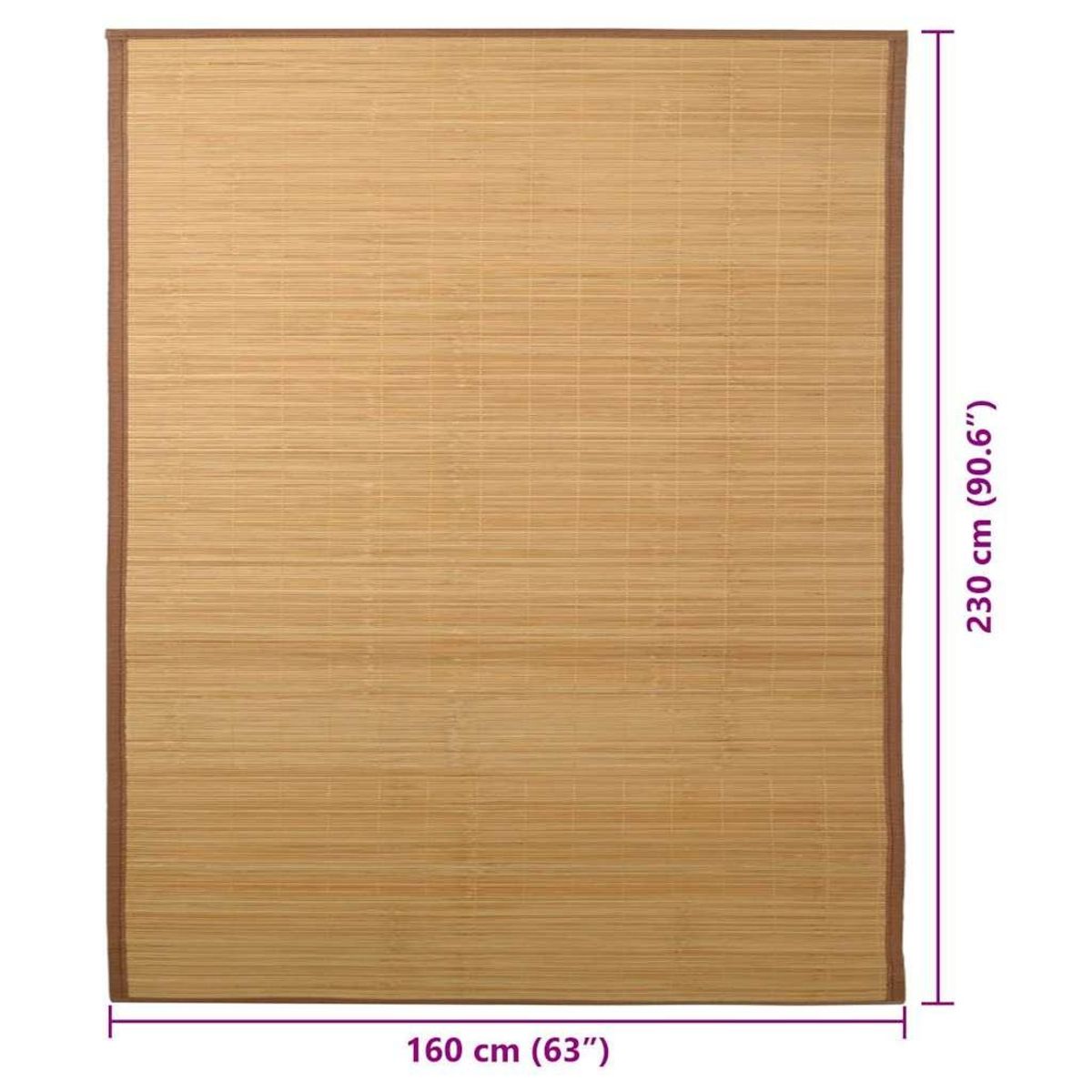 VIDAXL Tapis en bambou 160x230 cm Marron
