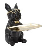 Paris Prix Vide-Poche Statuette  Bulldog  23cm Noir