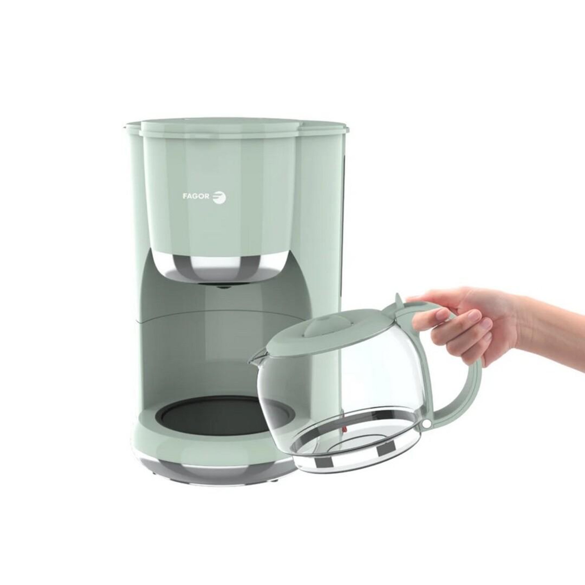 Voir la diapositive 3 : Fagor Cafetière filtre 1080w 1.5l 12 tasses vert - fg1560