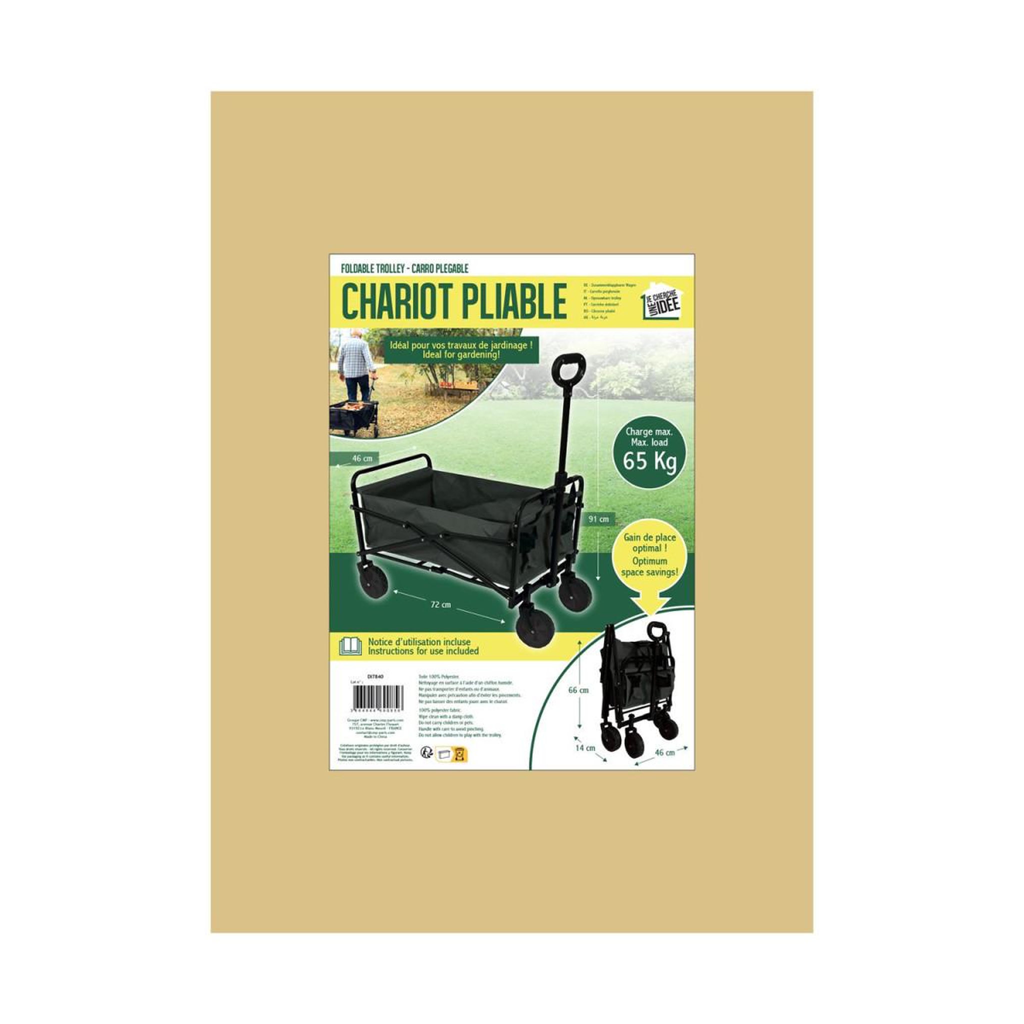 Voir la diapositive 6 : Je cherche une idee Chariot de transport pliable  tout terrain  91cm noir