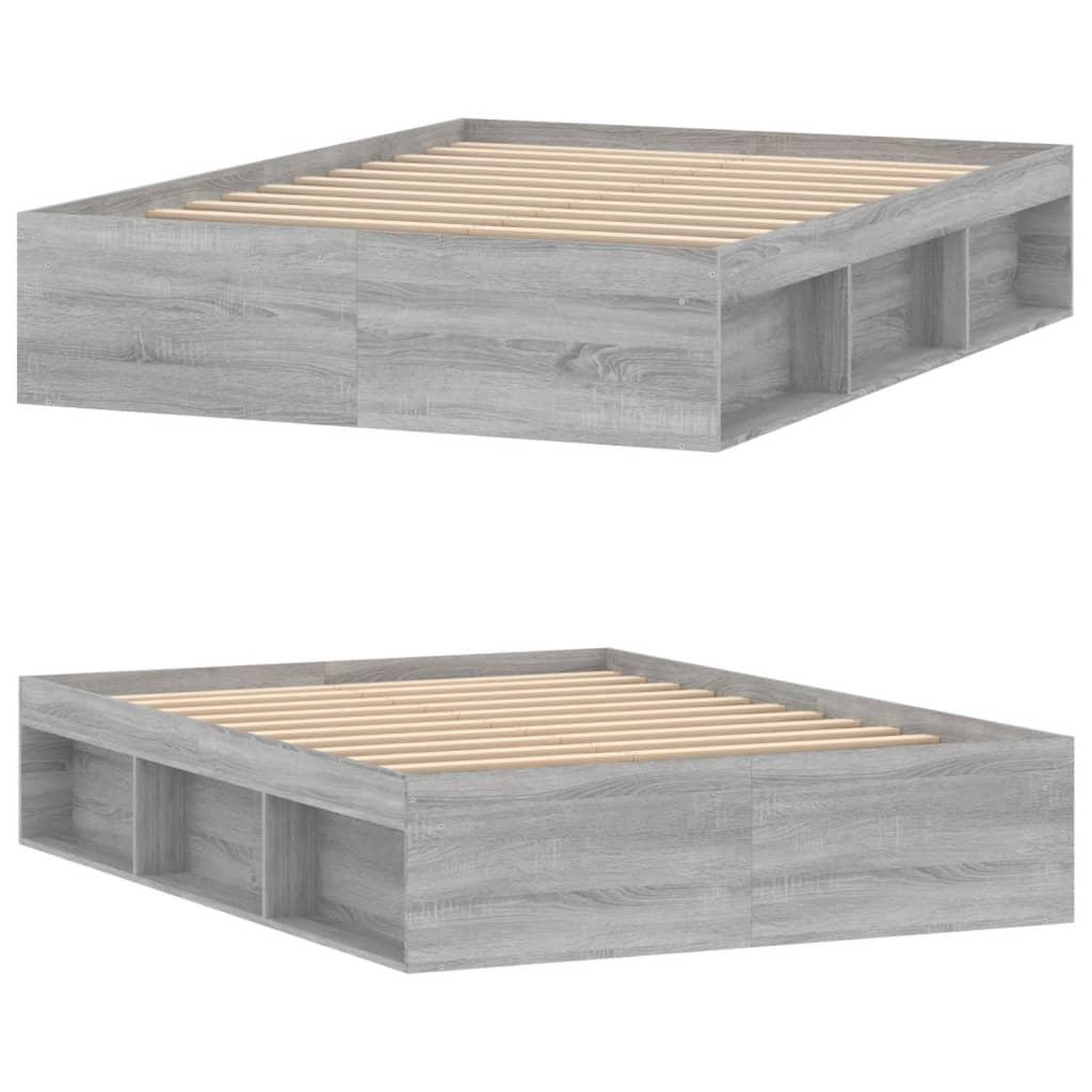 Voir la diapositive 4 : VIDAXL Cadre de lit sans matelas sonoma gris 135x190 cm